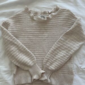 Madewell Cream Ruffle Women's Sweater